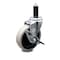 Service Caster 4 Inch Thermoplastic Rubber Wheel 1-1/8 Inch Expanding Stem Caster with Brake SCC-EX05S410-TPRS-SLB-118 - alternate 1